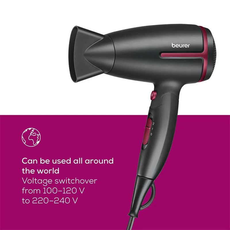 Beurer Travel Hair Dryer HC 25 Limited Edition – Compact Foldable Dryer