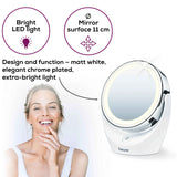 Beurer BS 49 Illuminated Cosmetics Mirror | LED Vanity Mirror with 5x Magnification (Original Germany)