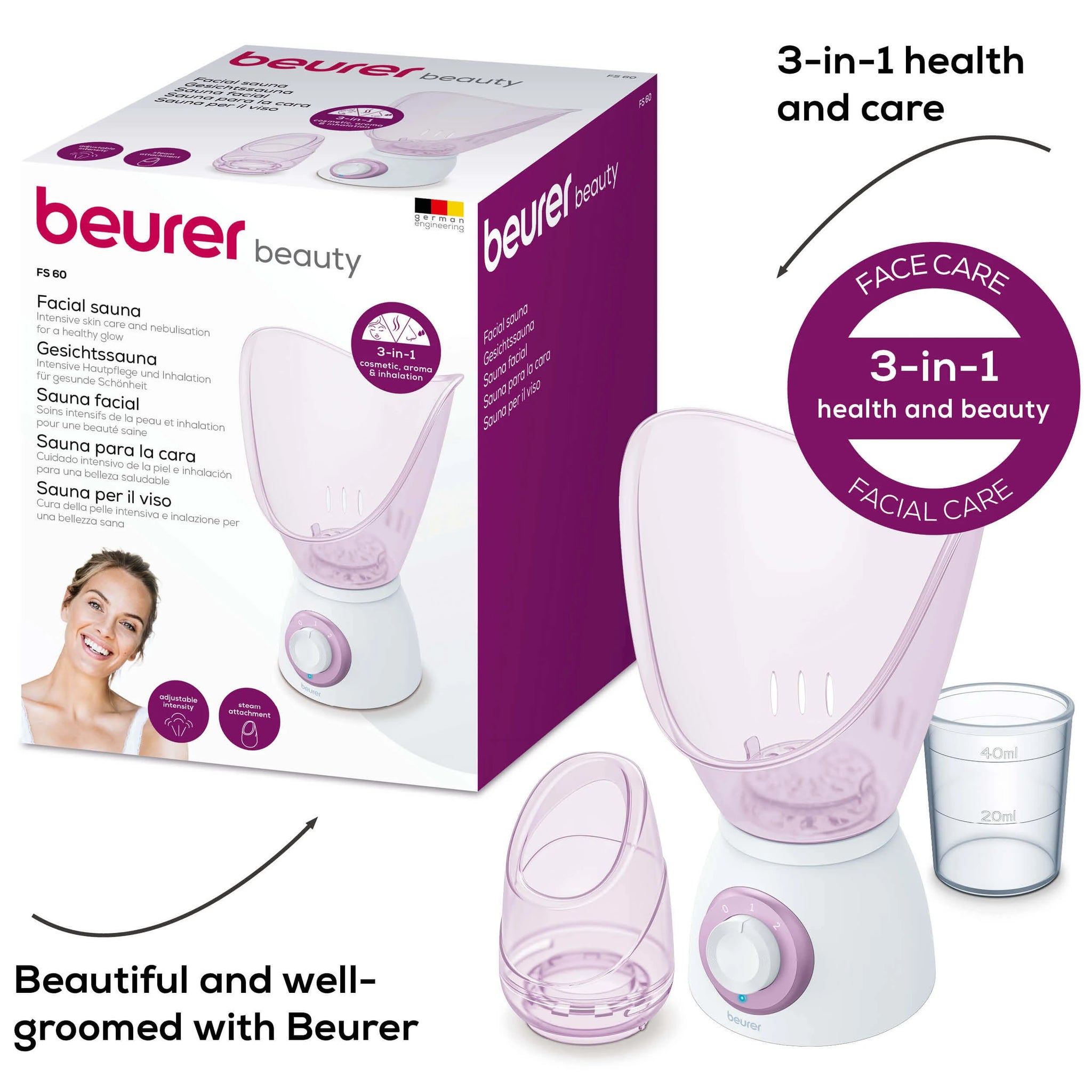 Beurer FS 60 Facial Sauna | Deep Pore Steam Cleanser (Original Germany)