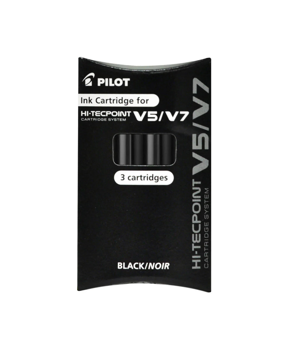Pilot Premium Fountain Pen Ink – Pilot V5/V7 Ink Cartridges Blue/Black (Pack of 3 Pcs) | Smooth Flow & Rich Color