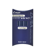 Pilot Premium Fountain Pen Ink – Pilot V5/V7 Ink Cartridges Blue/Black (Pack of 3 Pcs) | Smooth Flow & Rich Color