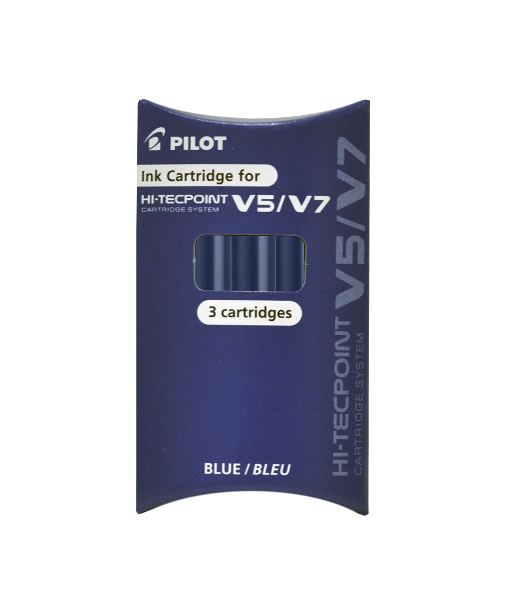 Pilot Premium Fountain Pen Ink – Pilot V5/V7 Ink Cartridges Blue/Black (Pack of 3 Pcs) | Smooth Flow & Rich Color