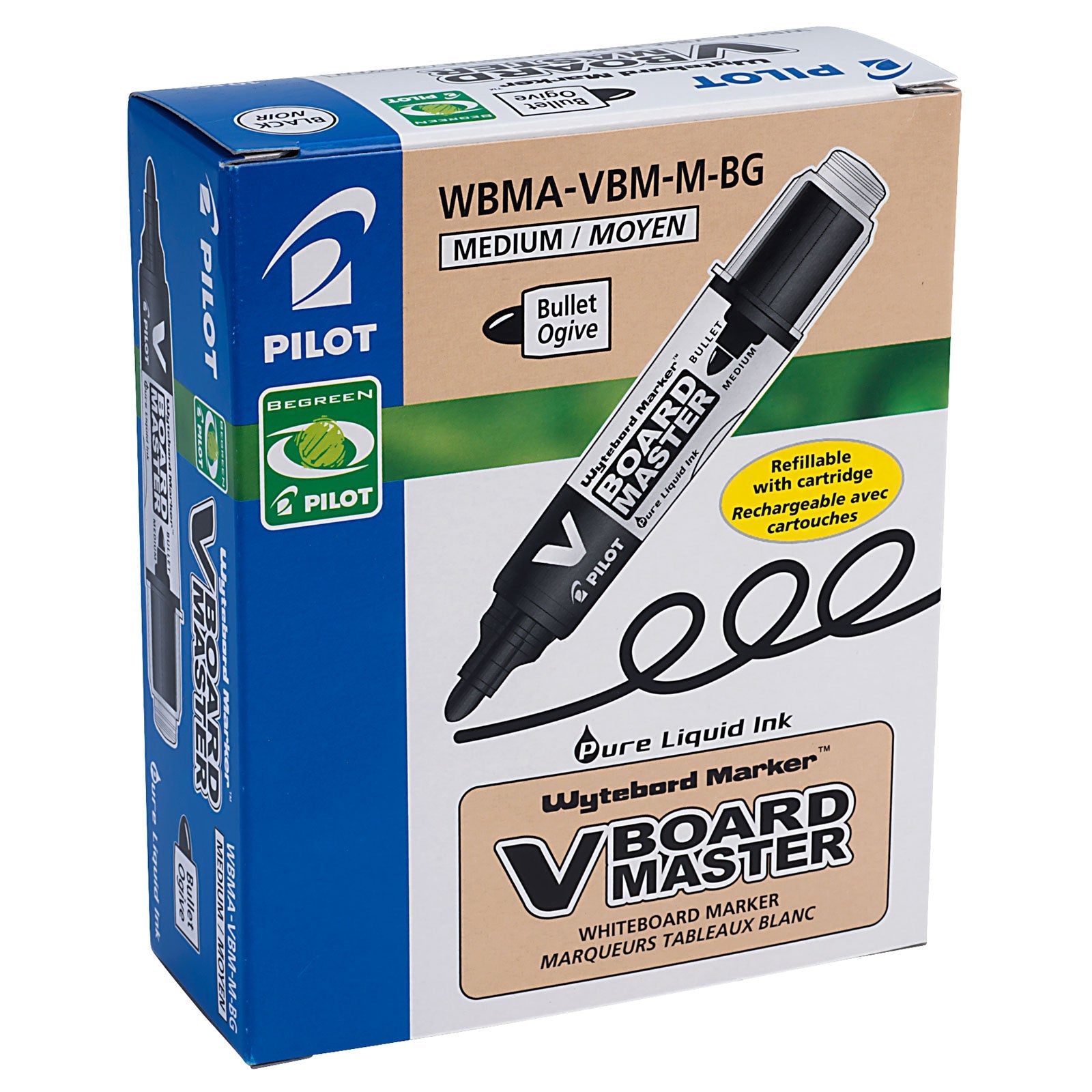 Pilot V Board Master Whiteboard Marker 4 Color – Bullet Tip (Blue / Black / Red / Green)