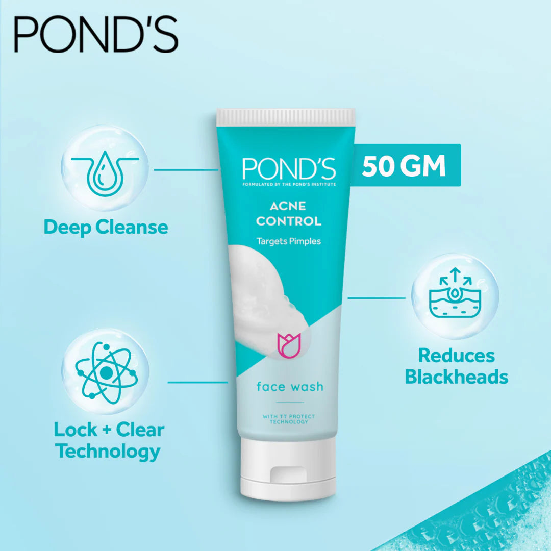 Pond's Acne Control Targets Pimples Face Wash, 100g