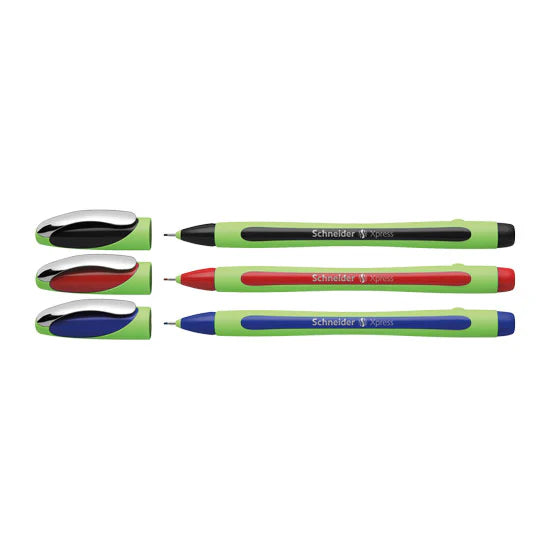 Schneider Xpress Fineliner Pen – 0.8mm | 3-Color Set (Black, Red, Blue)