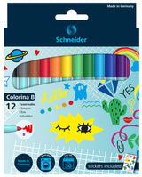 Schneider Colorina Felt-Tip Pens – Pack of 12 Vibrant Colors