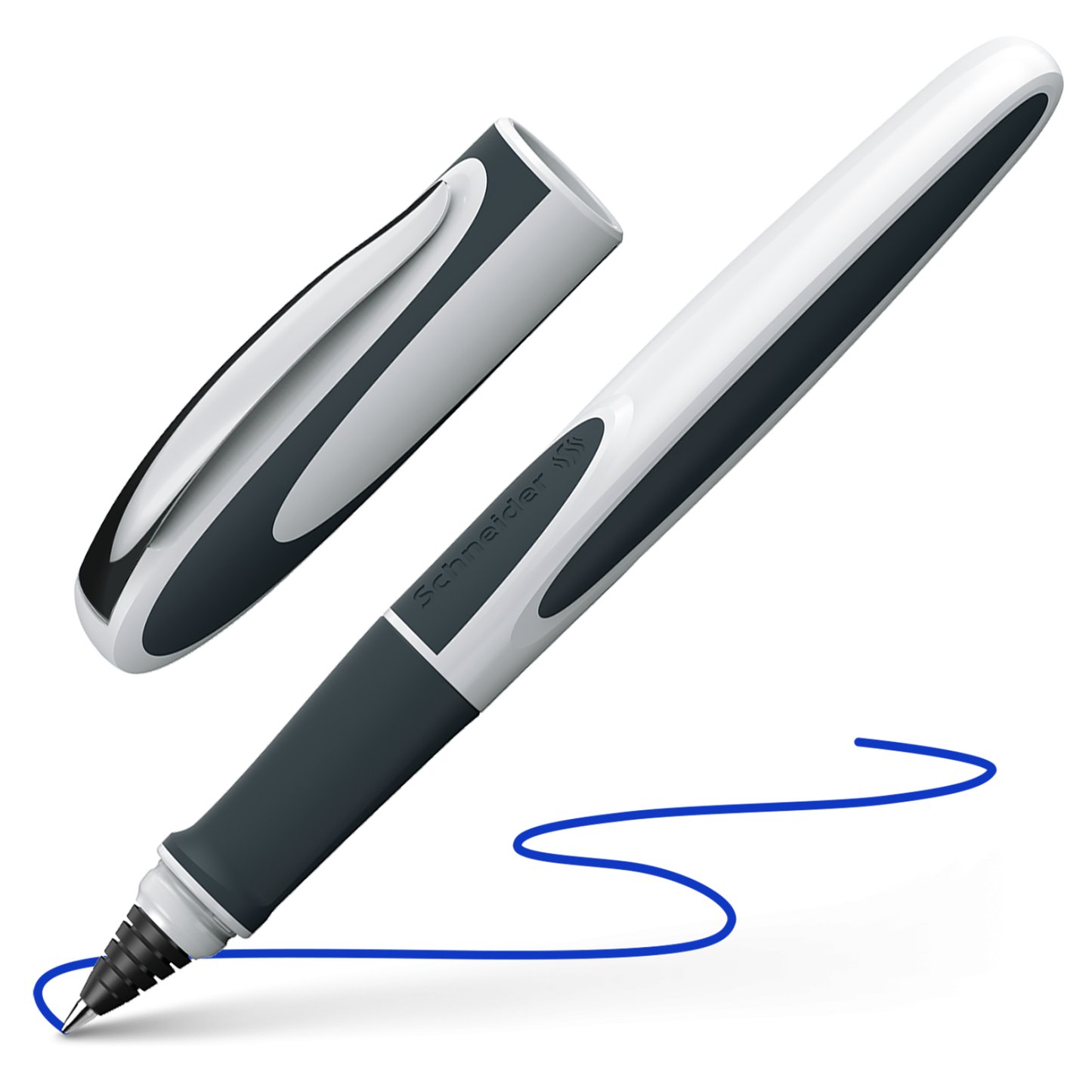 Schneider Ray Rollerball Pen – Dark Grey & White