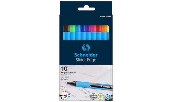 Schneider Slider Edge Ballpoint Pen – XB 1.4mm | Pack of 10 Assorted Colors