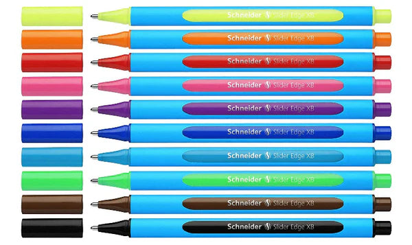 Schneider Slider Edge Ballpoint Pen – XB 1.4mm | Pack of 10 Assorted Colors