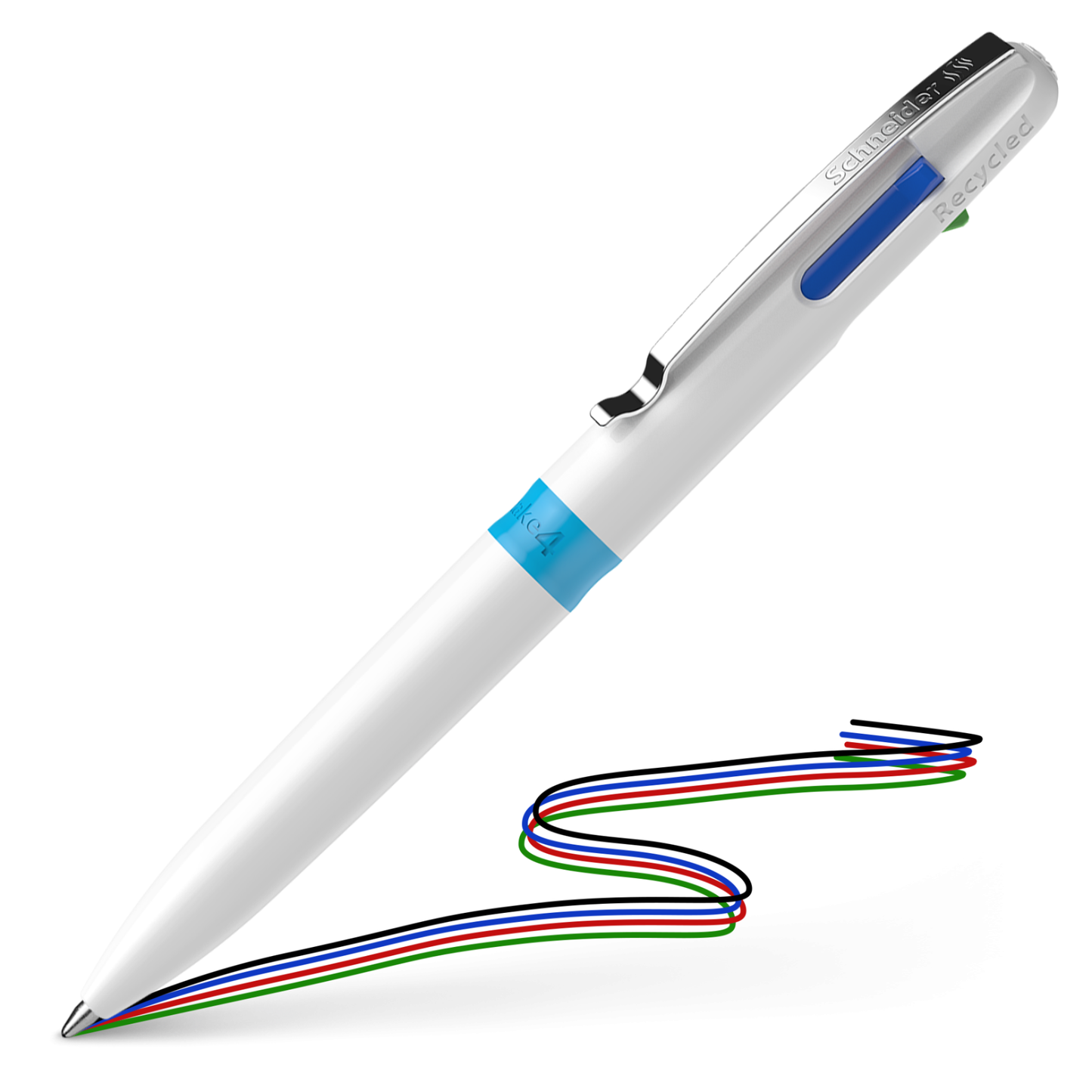 Schneider Take 4 Four-Colour Ballpoint Pen — Deep White (Viscoglide®)