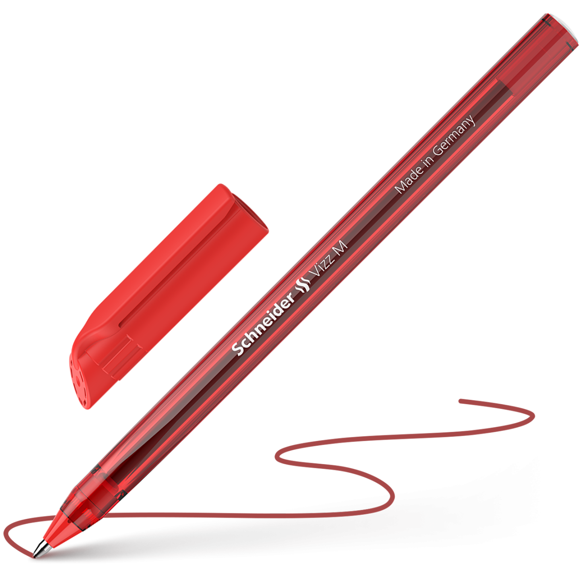 Schneider Vizz Ballpoint Pen — Red (Medium Tip, Gelco® Technology)