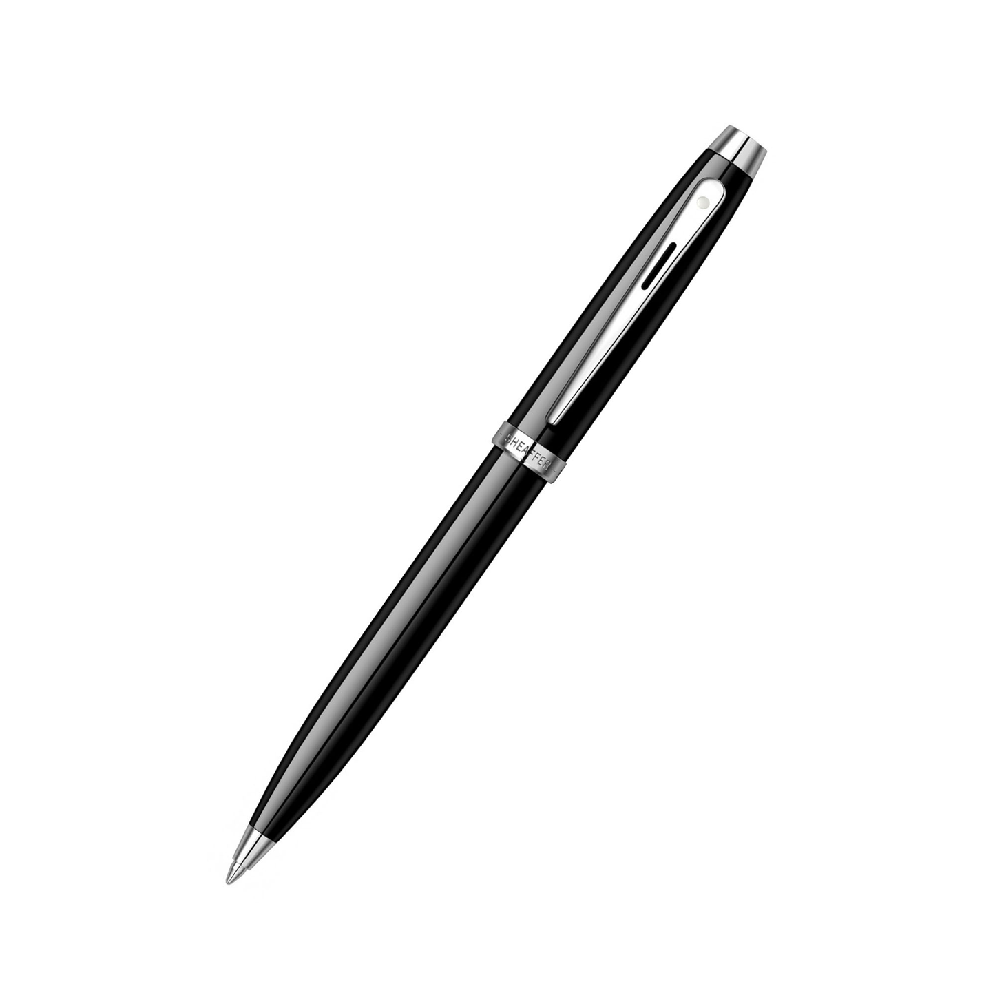Sheaffer 100 Ballpoint Pen — Glossy Black Lacquer | Medium & Fine Tip