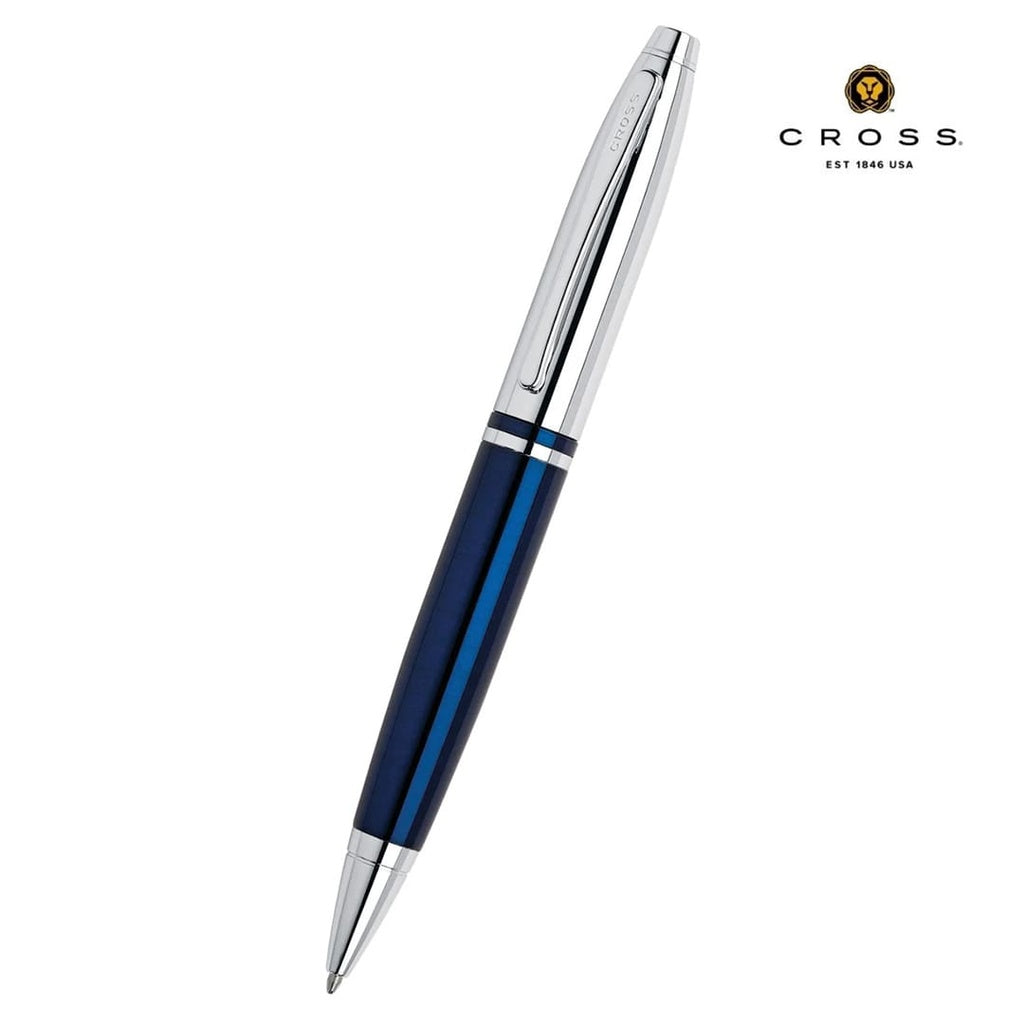 Coventry Blue Lacquer with Polished Chrome Appointments Ballpoint Pen (Blue Ink)