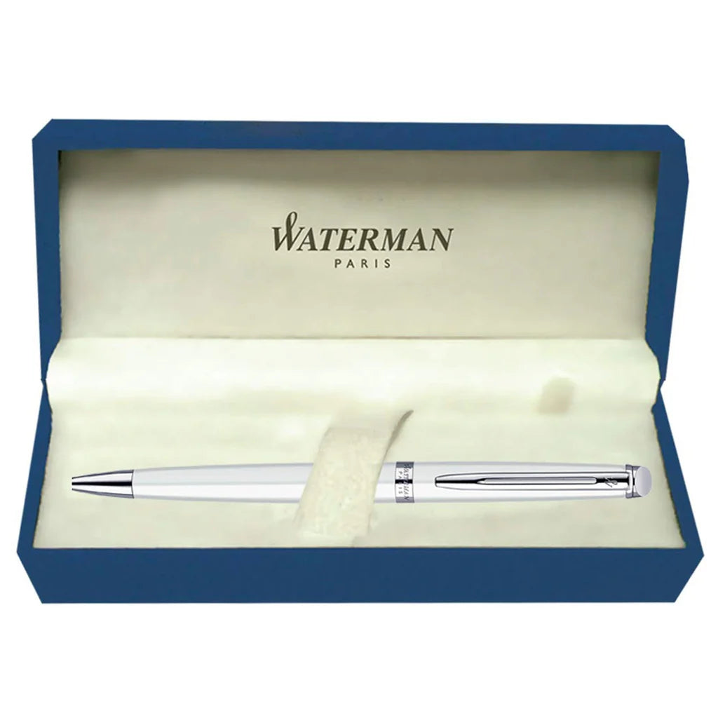 Waterman Hémisphère Ballpoint Pen – Metal & White CT