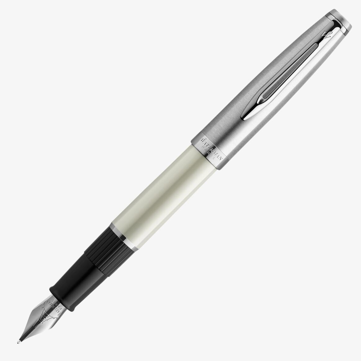 Waterman Emblème Fountain Pen – Ivory Lacquer Chrome Trim (CT)