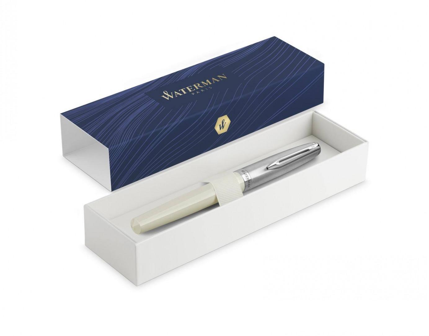 Waterman Emblème Fountain Pen – Ivory Lacquer Chrome Trim (CT)