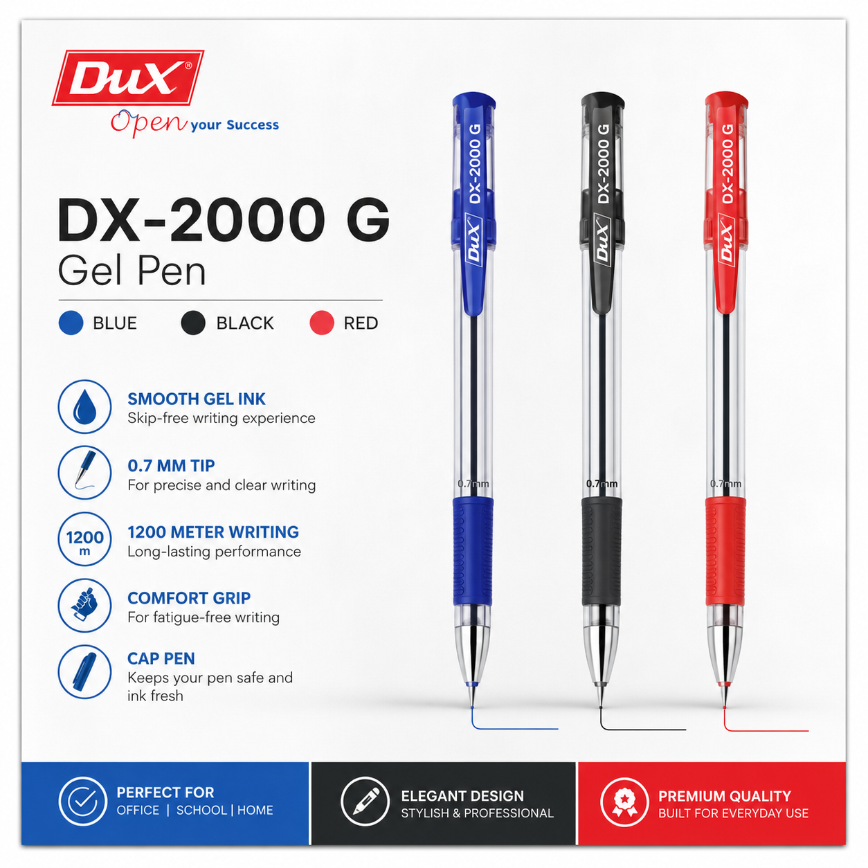 Dux DX-2000 G Gel Pen – Box of 12