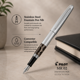 Pilot MR 02 Fountain Pen – Silver Python