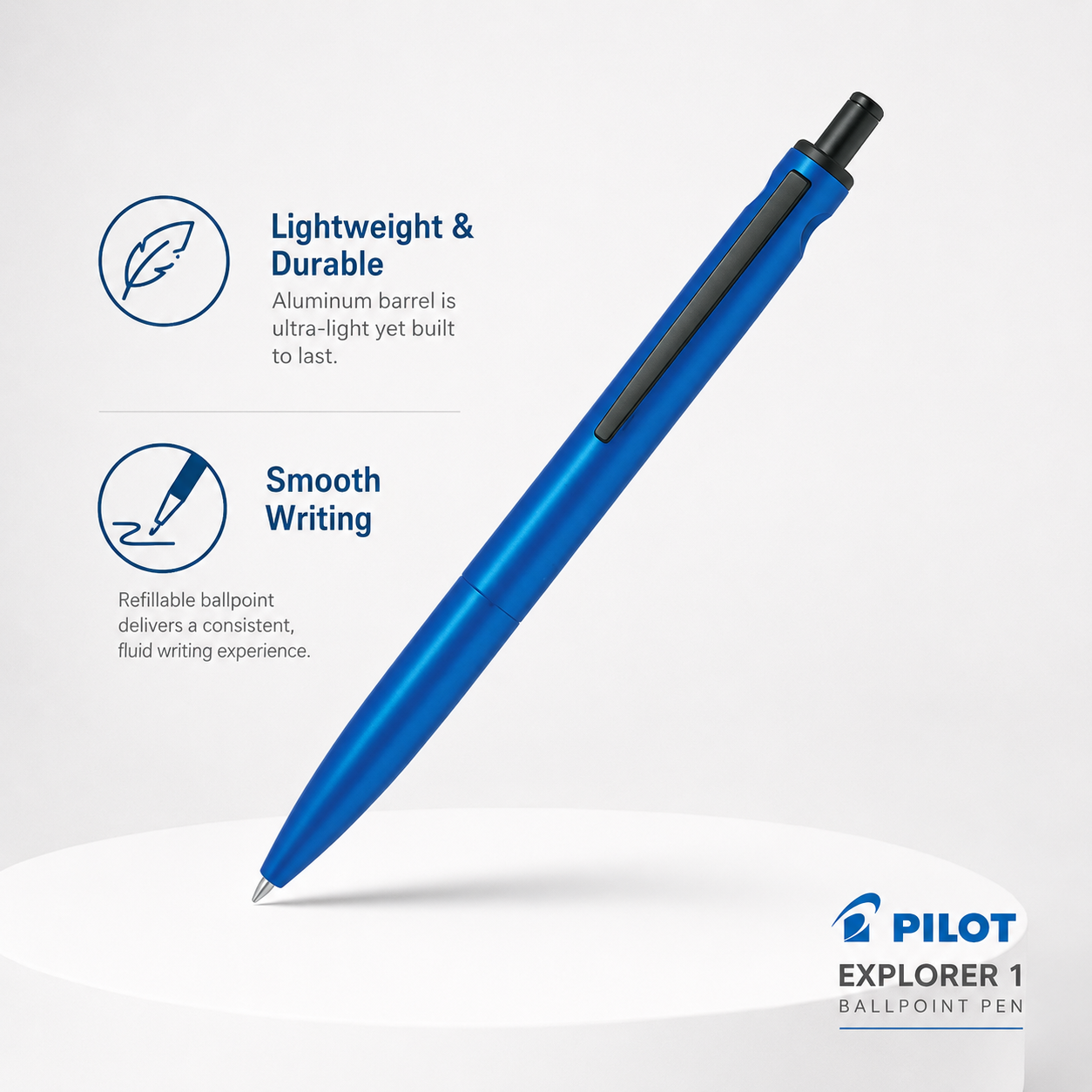 Pilot Explorer 1 Ballpoint Pen – Matte Blue