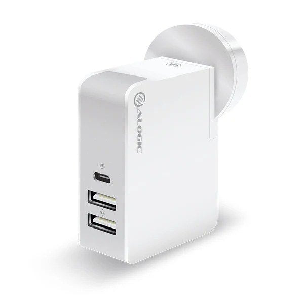 ALOGIC 3-Port USB-C & USB-A 45W Travel Charger with Multi-Country Plugs & Power Delivery