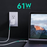 AUKEY PA-B2 Omnia 61W GaN Fast Charger – USB-C PD 3.0 Laptop & iPhone Power Adapter (Original)