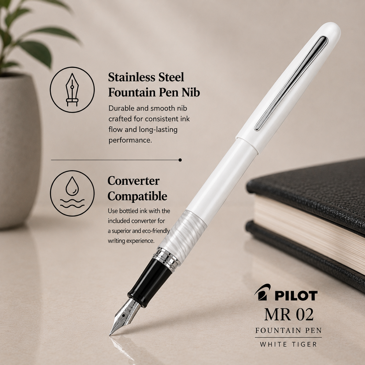 Pilot MR 02 Fountain Pen – White Tiger