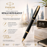 Parker Urban Metro Metallic Muted Black GT Roller Ball Pen