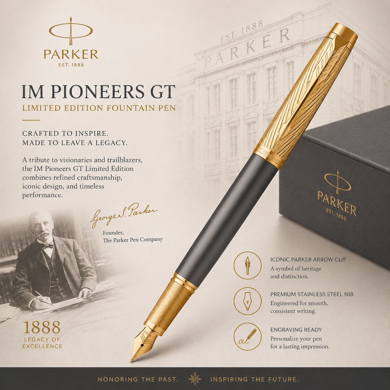 Parker IM Custom Fountain Pen – Storm Grey