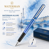 Waterman Allure Fountain Pen | Blue Lacquer | Fine Nib | Blue Ink