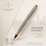 Parker Sonnet Ciselé Sterling Silver GT Rollerball Pen
