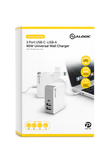ALOGIC 3-Port USB-C & USB-A 45W Travel Charger with Multi-Country Plugs & Power Delivery