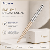 Waterman Emblème DLX Ballpoint Pen – Gold Trim (CT)