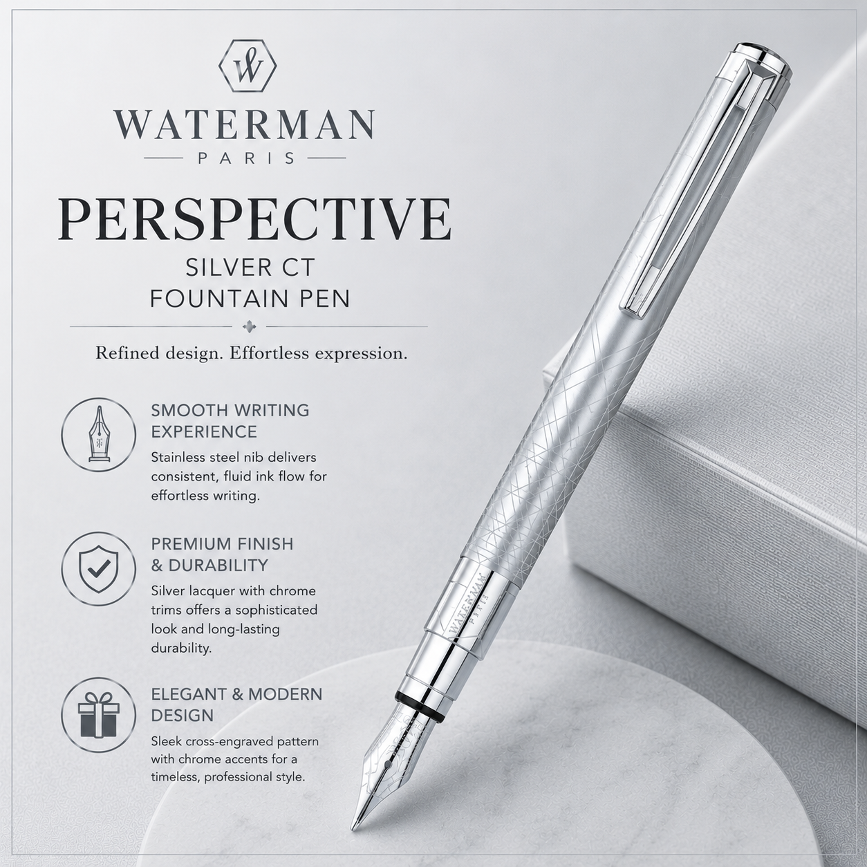 Waterman Perspective Silver CT Fountain Pen