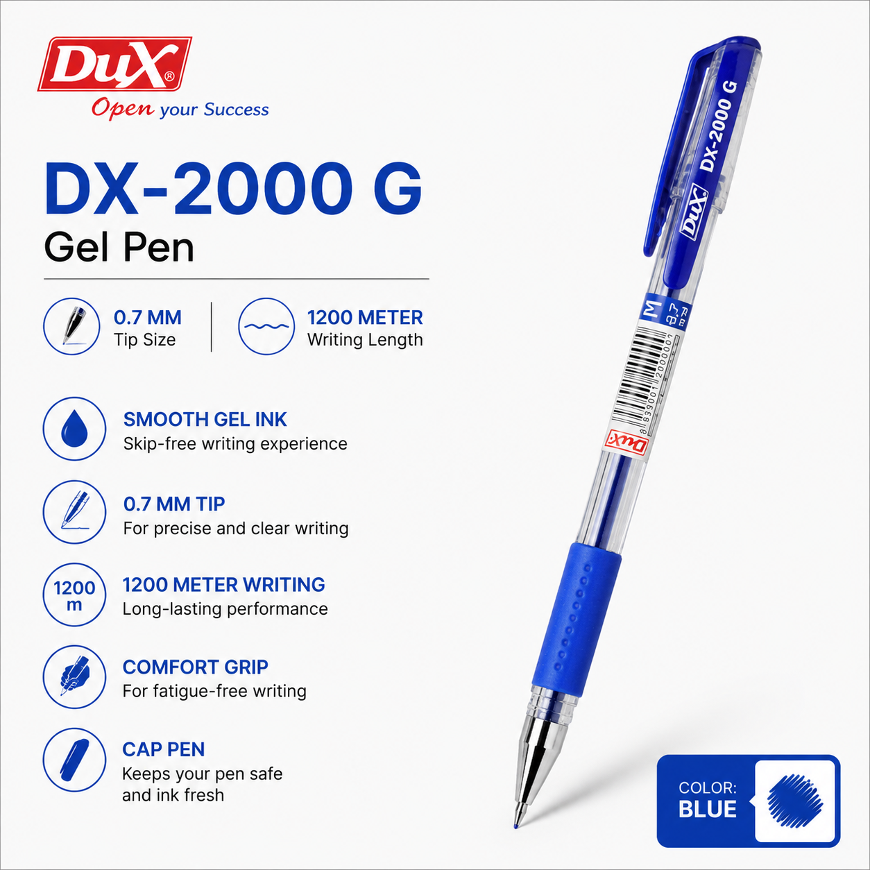 Dux DX-2000 G Gel Pen – Box of 12
