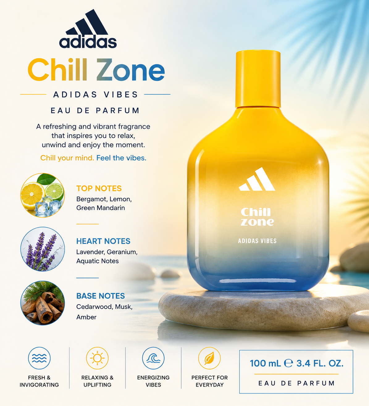 Adidas Vibes Chill Zone Eau de Parfum – 100ml