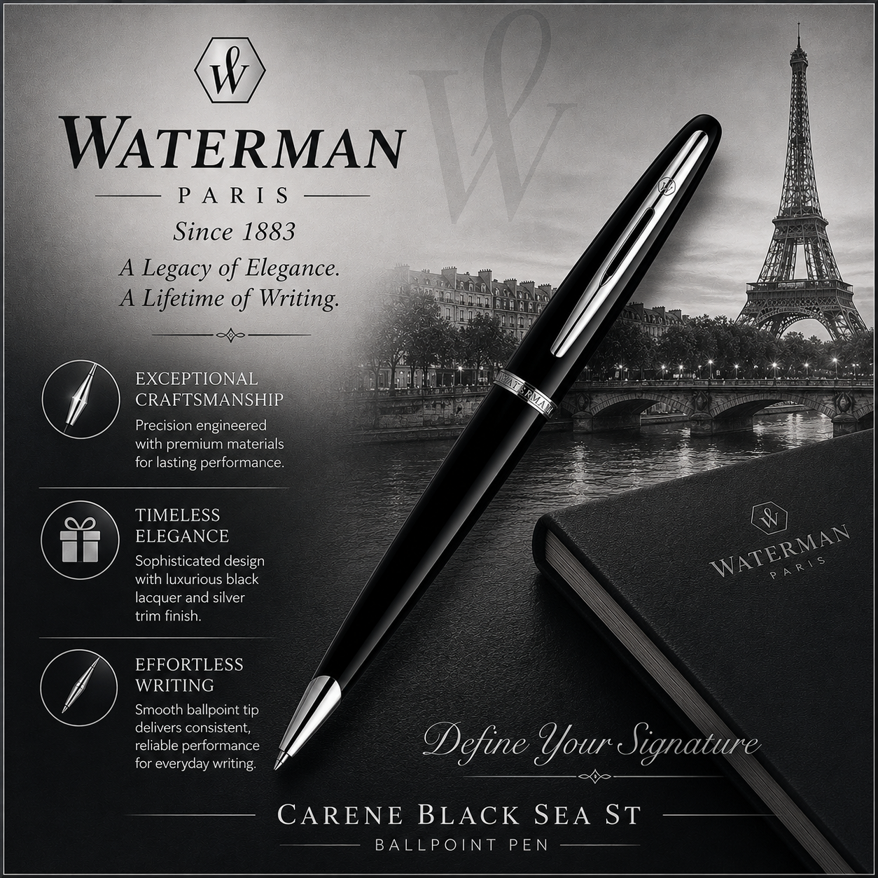 Waterman Carène Black Sea ST Ballpoint Pen