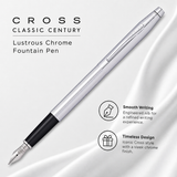 Cross Classic Century Fountain Pen | Lustrous Chrome | Smooth Nib