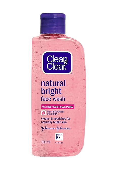 Clean & Clear Natural Bright Gentle Daily Face Wash, Oil Free 100 ml