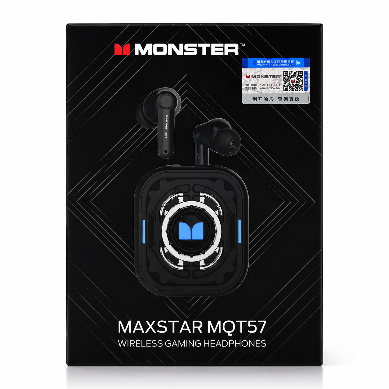 MONSTER Maxstar MQT57 TWS Wireless Gaming Earbuds Bluetooth 5.3 Low Latency RGB Lights Original