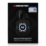 MONSTER Maxstar MQT57 TWS Wireless Gaming Earbuds Bluetooth 5.3 Low Latency RGB Lights Original