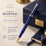 Parker Duofold International Fountain Pen – Lapis Lazuli (Fine 18K Solid Gold Nib)