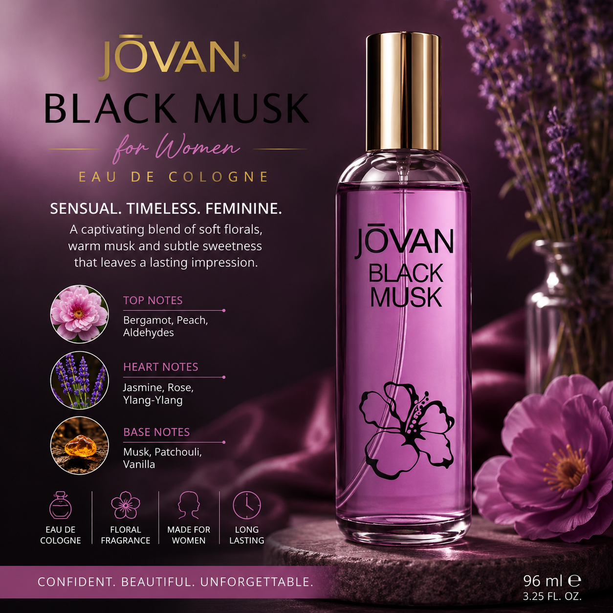 Jovan Black Musk for Women Eau de Cologne – 96ml