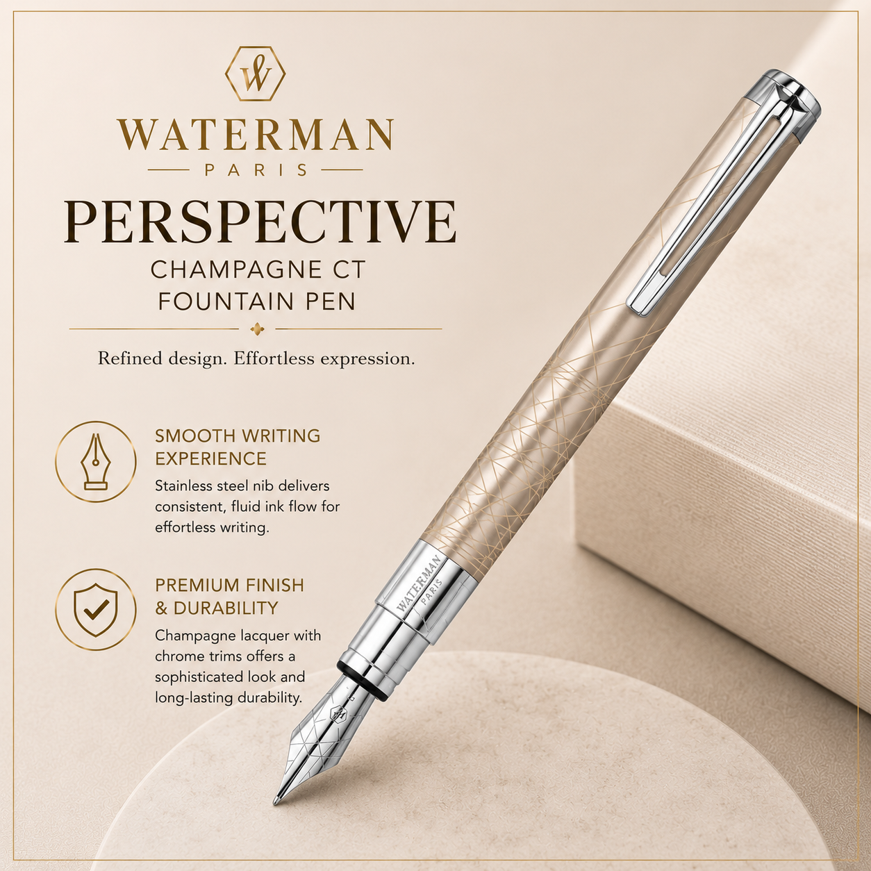 Waterman Perspective Champagne CT Fountain Pen
