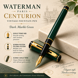 Waterman Centurion Fountain Pen – Dark Marble Green (Fine Nib)