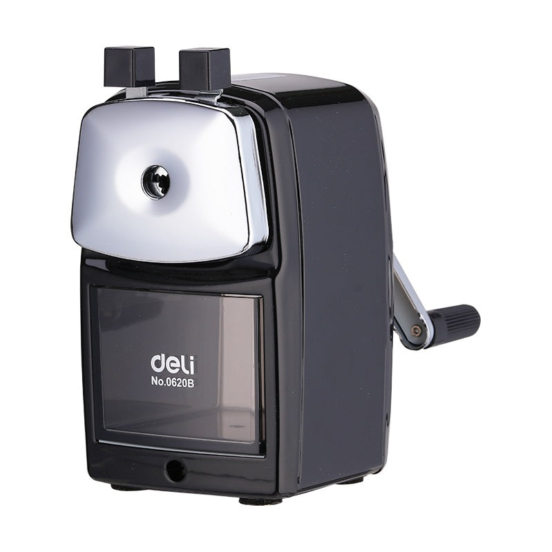 Deli E0620B Rotary Pencil Sharpener – Desktop Hand-Crank, Black