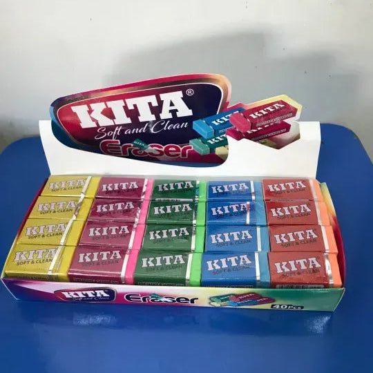Kita Soft Pencil Erasers Box Of 40 Erasers K-2008