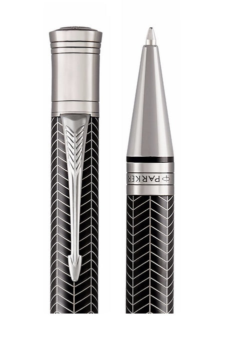Parker Duofold Prestige Ball Pen – Black Chevron CT | Luxury Ballpoint