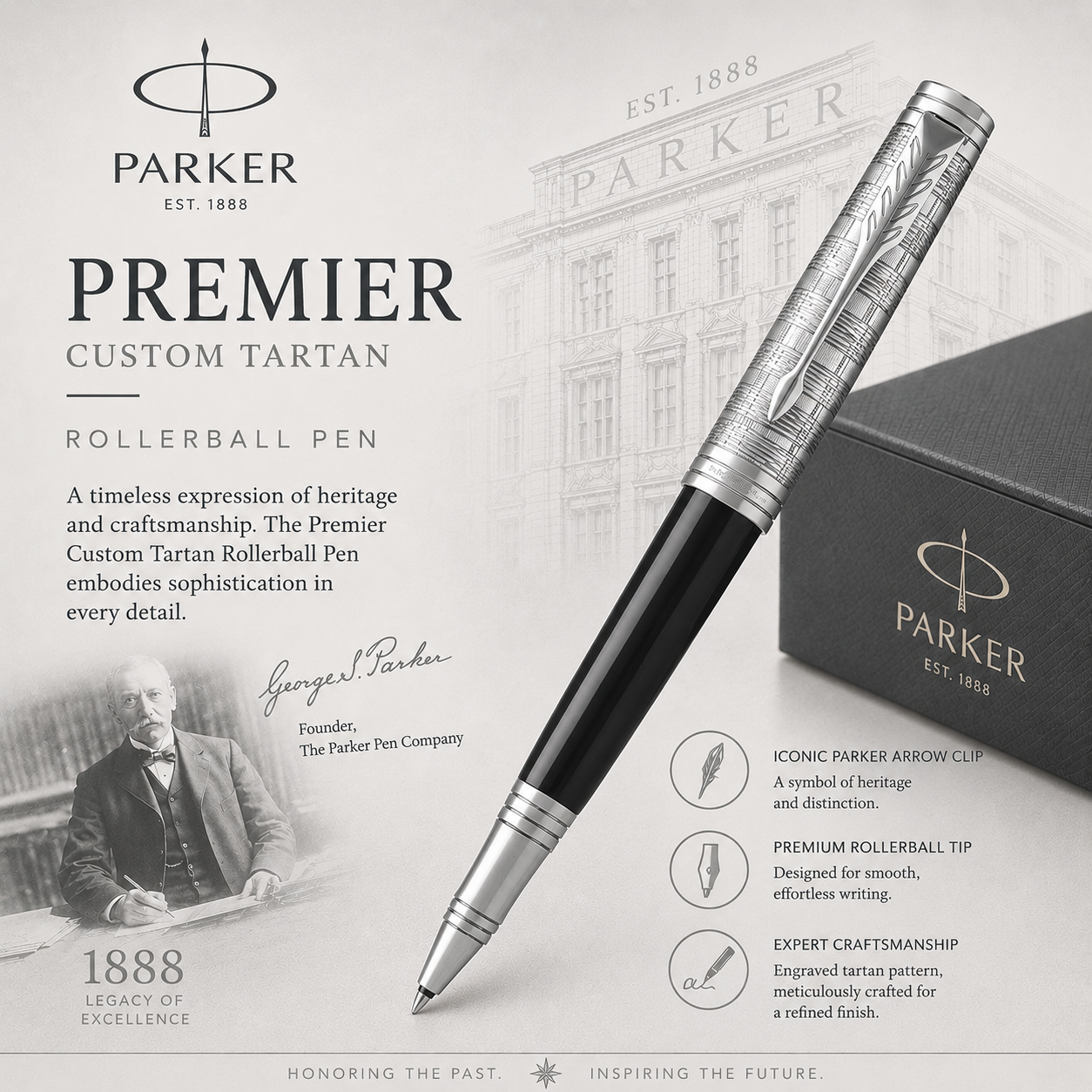 Parker Premier Custom Rollerball Pen – Black
