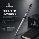 Sheaffer Reminder 9019 Ballpoint Pen — Matte Grey | Black PVD Trim