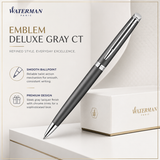 Waterman Emblème DLX Ballpoint Pen – Grey Chrome Trim (CT)
